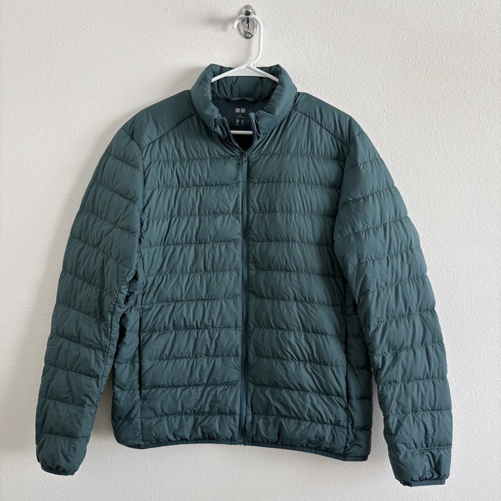 UNIQLO Ultra Light Down Nanodesign Jacket Mens M Teal Packable Hiking‎ Camping